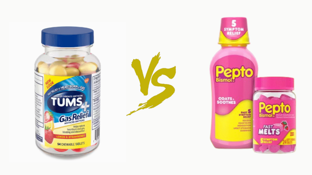 Tums vs Pepto-Bismol